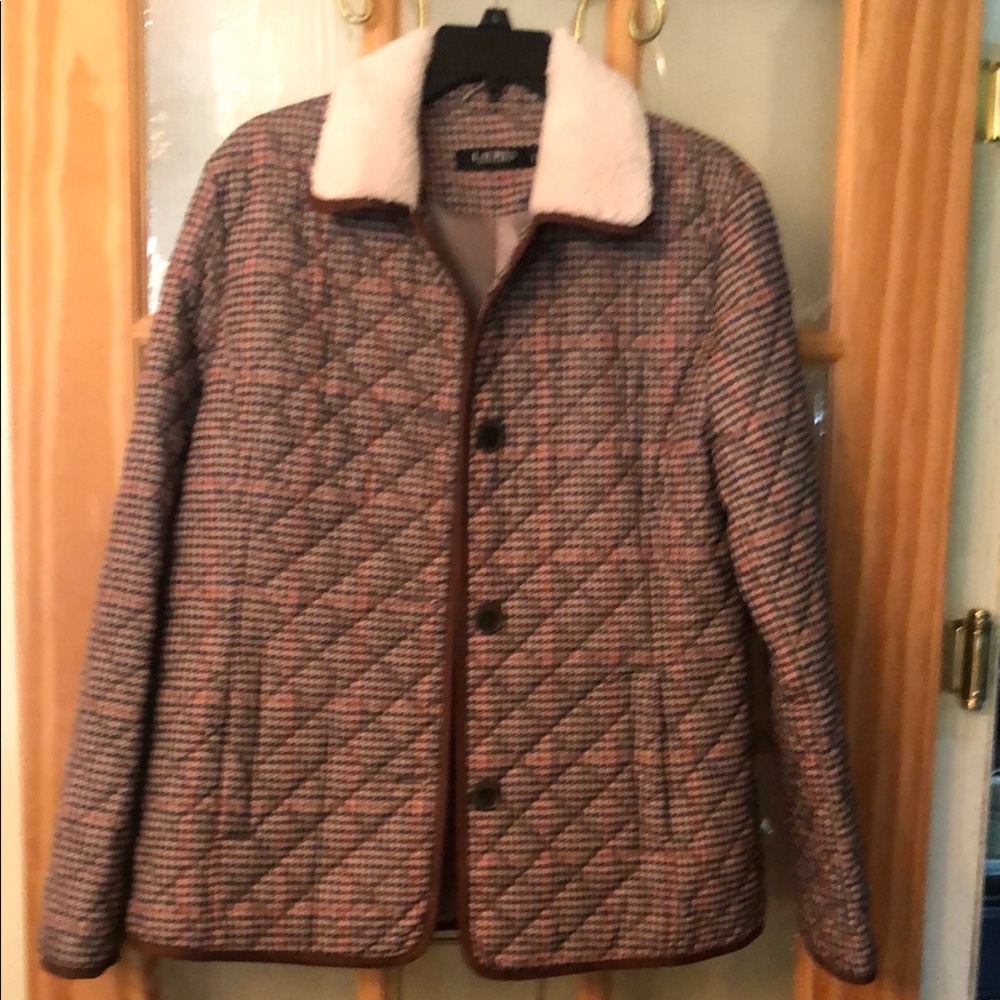 Ralph Lauren Quilted Utility Jacket with Cream Collar